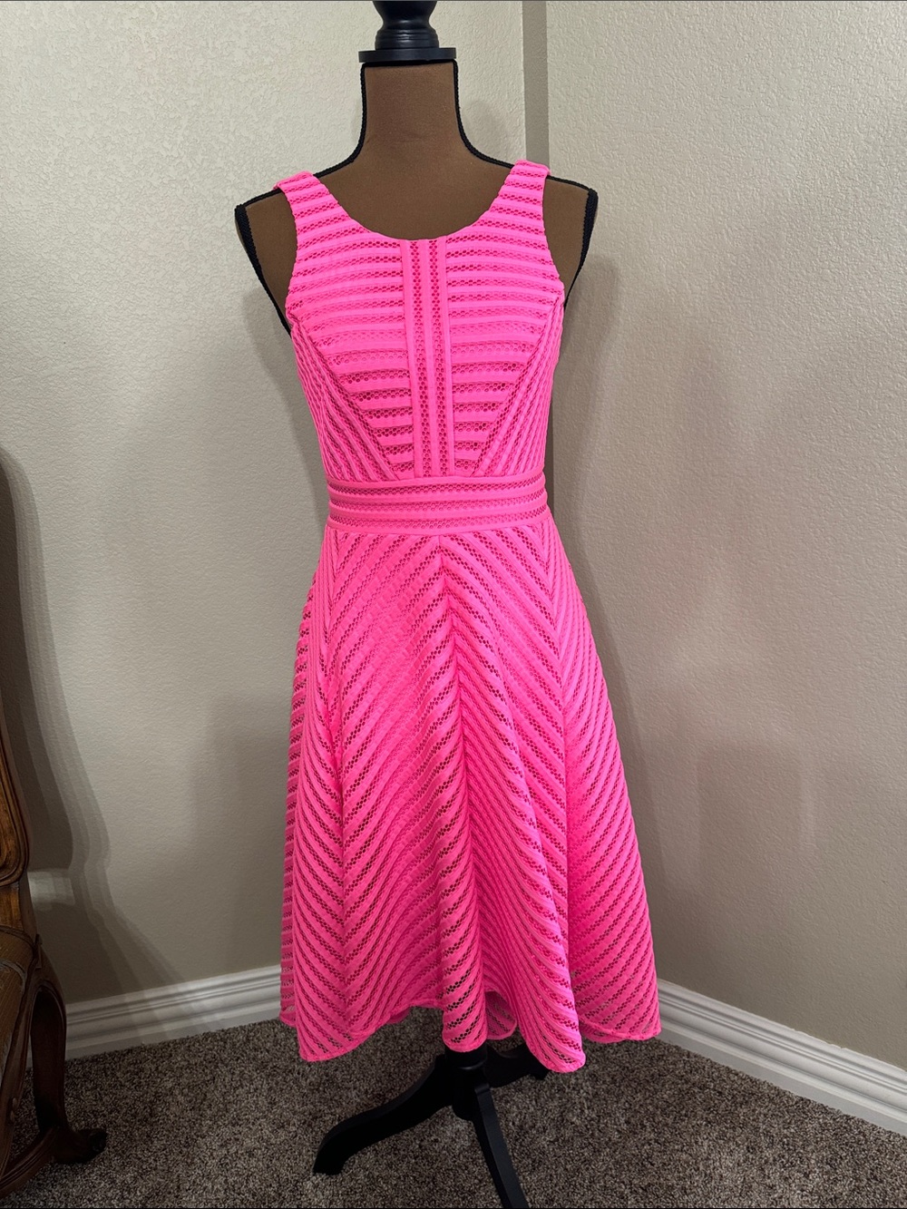 Lilly Pulitzer Neon Hot Pink Sleeveless Fit & Flare Midi Dress
